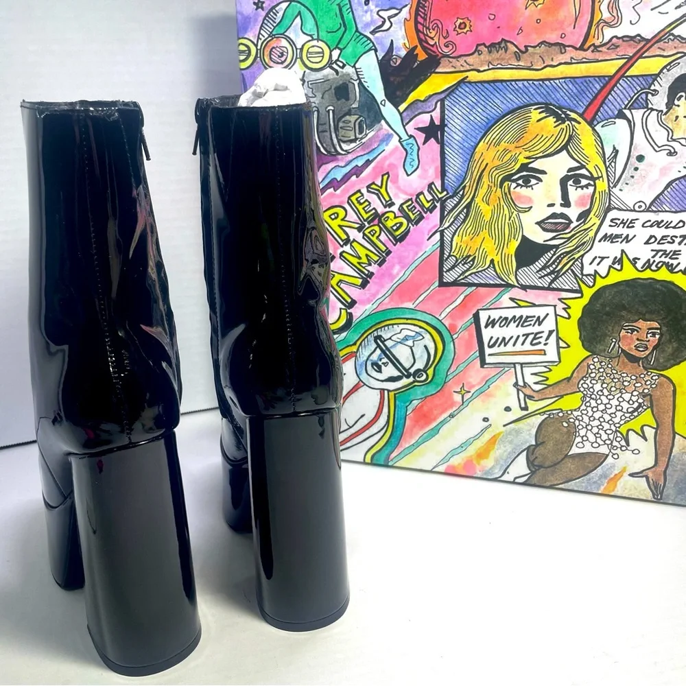 BNIB JEFFREY CAMPBELL WIDOW PATENT LEATHER PLATFORMS 6M